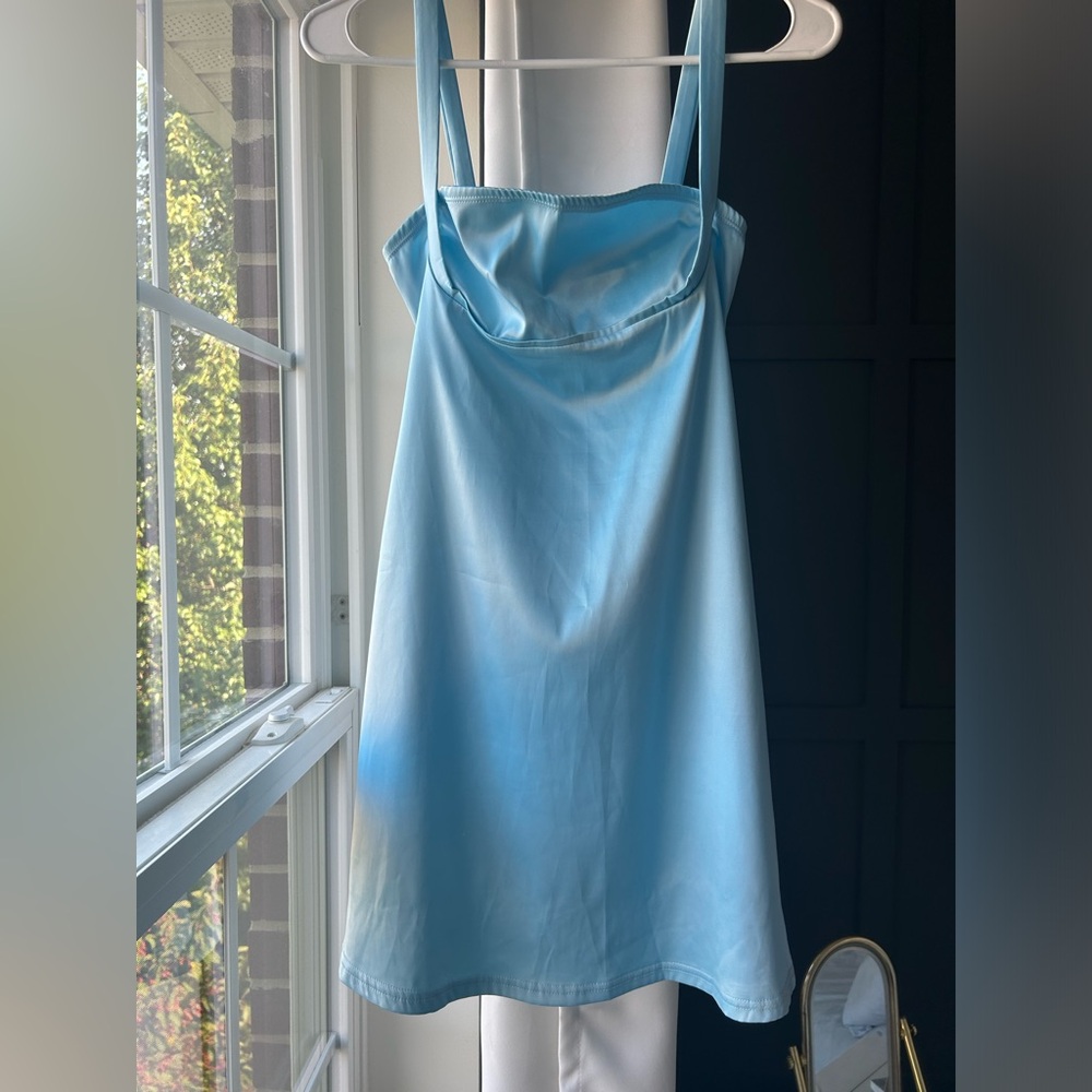 BLUE MINI DRESS- please read description for size!